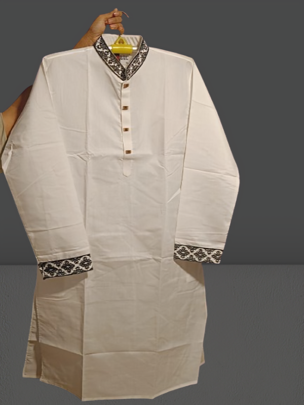 Premium Black Embroidered Panjabi – B00